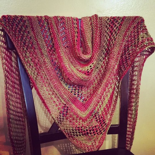 Reyna shawl finished and blocked. #2016stashdown #knit