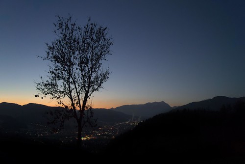 city blue sunset mountain tree silhouette austria sony hill hour styria leoben reiting alpha58