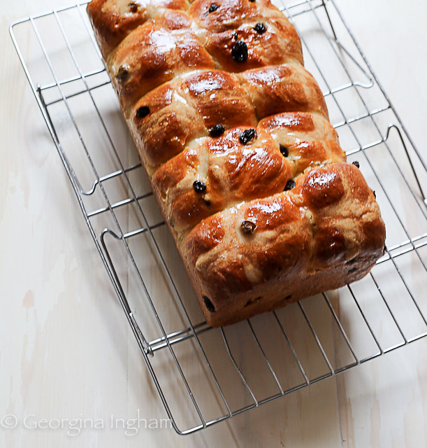 Georgina Ingham | Culinary Travels Photograph - Delicious Magazine Saffron Hot Cross Bun Loaf