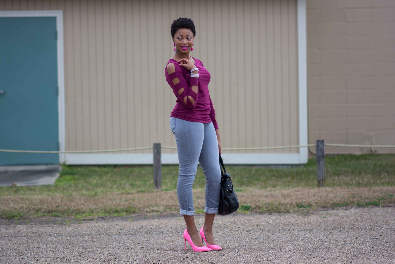 cut out blouse long sleeves baton rouge blogger