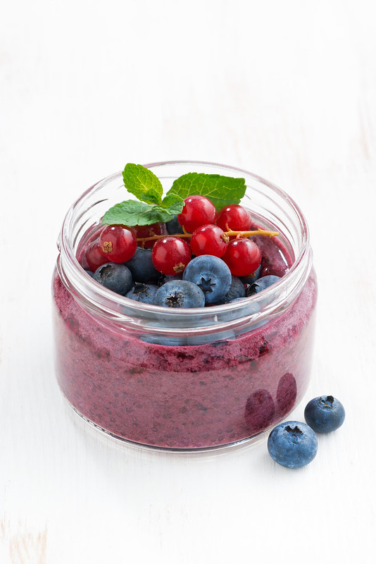fruit pudding with chia seeds