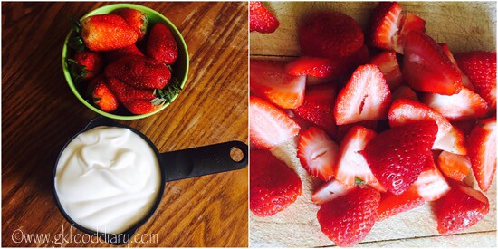 Strawberry Lassi Recipe for Babies, Toddlers and Kids - step 1