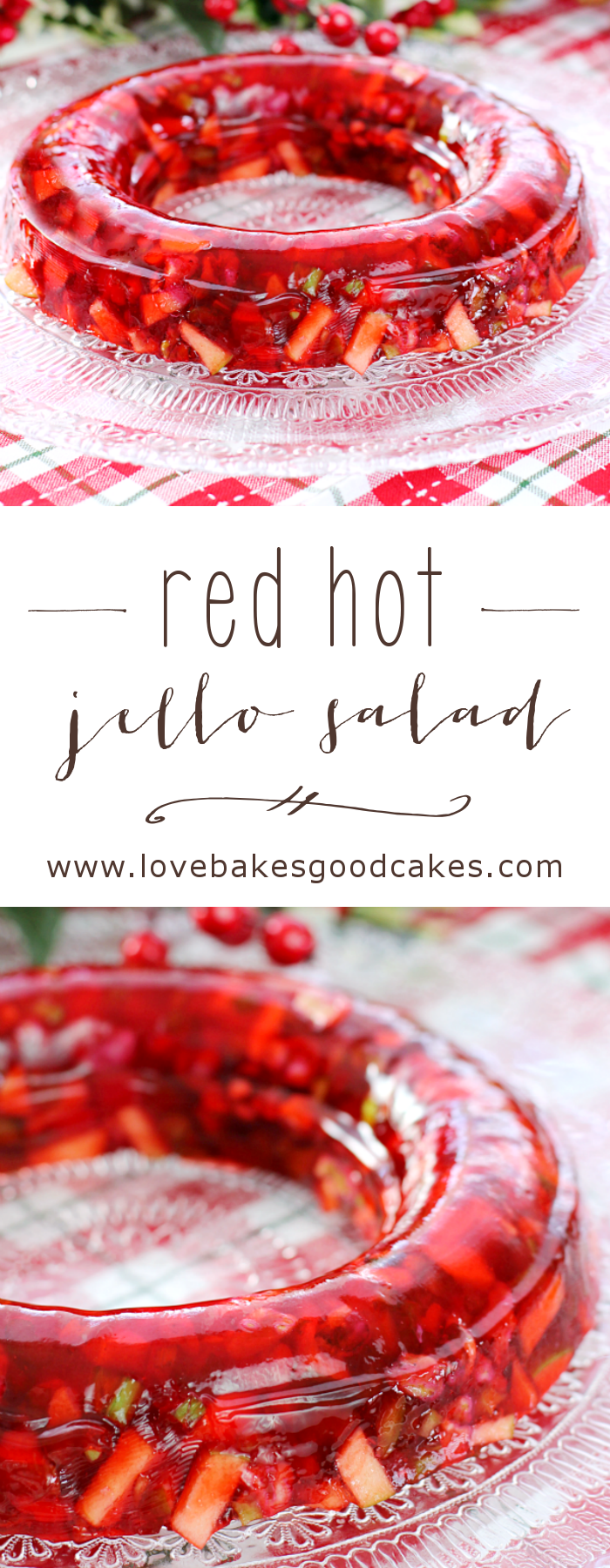 Red Hot Jello Salad collage.