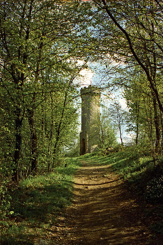 travel tower architecture forest 35mm germany landscape outdoor historic scanned analogue weinheim kodakektachrome odenwald