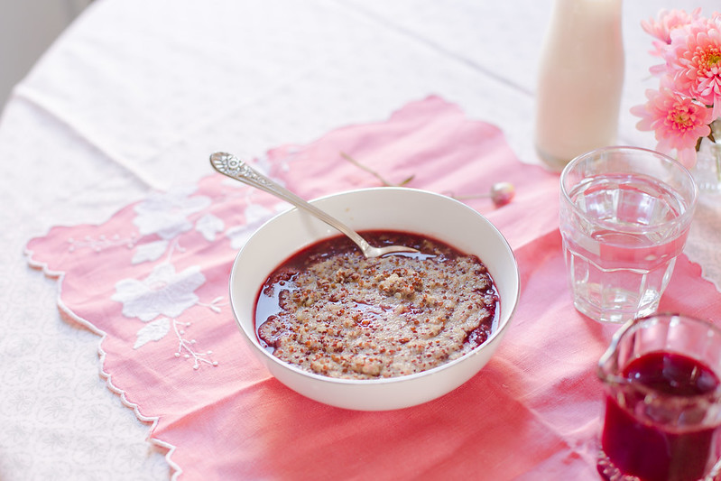 Amaranth and Quinoa with Blood Orange Syrup