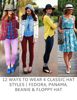 Not Dressed As Lamb | 12 Ways to Wear 4 Classic Hat Styles - Fedora, Panama, Beanie & Floppy Hat
