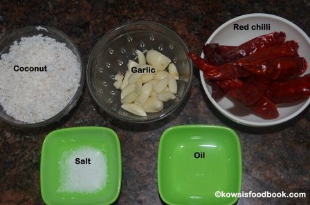 Ingredients for garlic powder
