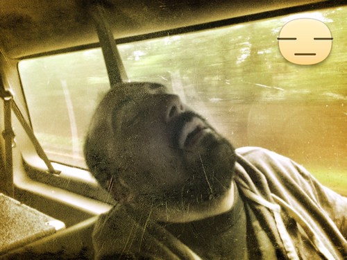 Joel Sleeping in the Van (April 25 2015)