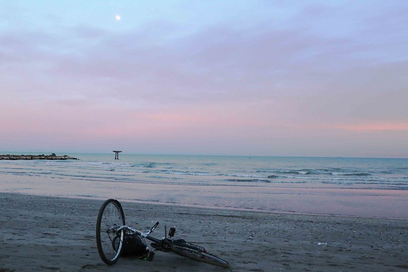 City Moment - A Fallen Bicycle on the Lido Beach, Venice