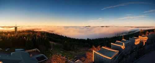 panorama nature fog germany thüringen nikon nebel pano natur foggy turm wald ilmenau thüringer kickelhahn nikond700 natureexploring