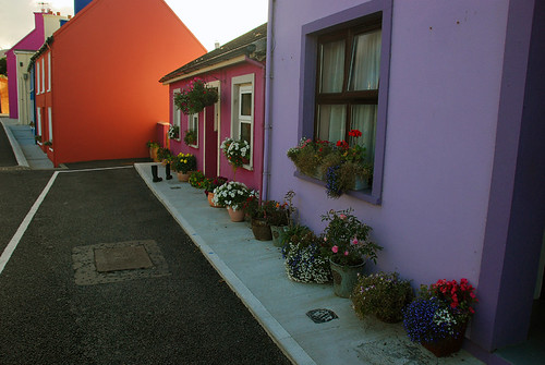 Brightly Colored Houses on Beara Peninsula in Ireland