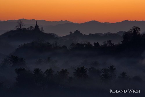 sunset asian dawn pagoda asia burma silhouettes u myanmar birma hilltop pagodas birmanie birmania mrauk