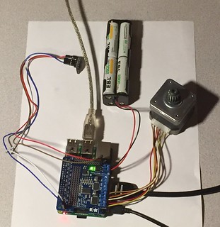 Raspberry Pi 2 and Stepper Motor HAT with proximity sensor