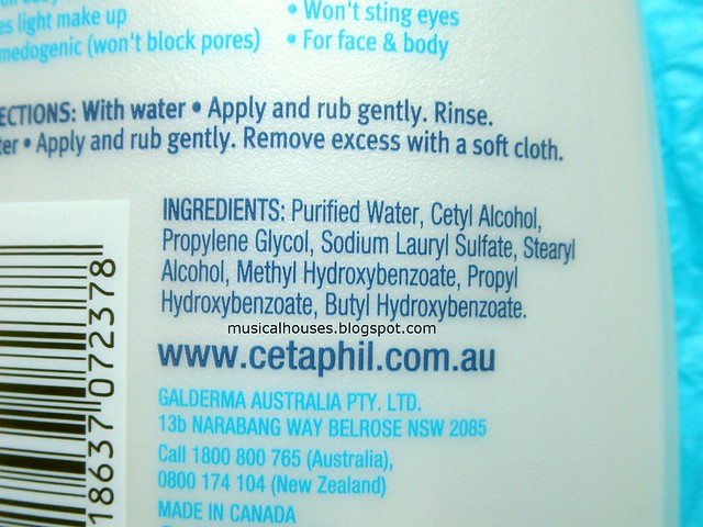 Cetaphil Gentle Skin Cleanser Ingredients