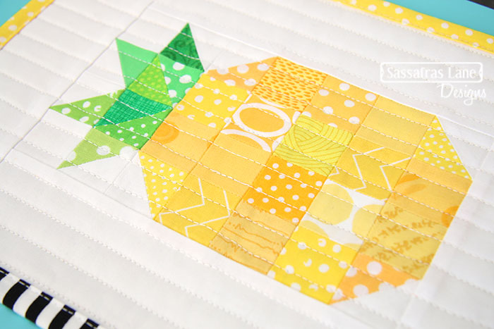 “Patchwork Pineapple” a Free Mini Quilt Pattern designed by Amanda from Sassafras Lane Designs