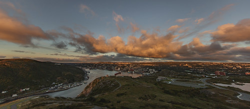 city panorama cloud sun 3 st skyline clouds sunrise canon newfoundland eos dawn cityscape angle iii hill wide stjohns wideangle 5d rise signal 11mm ultra johns mk mkiii mk3 ultrawideangle newfoundlandandlabrador 1124mm canon5dmkiii canonef1124mmf4lusm canon1124mm canon1124mmf4