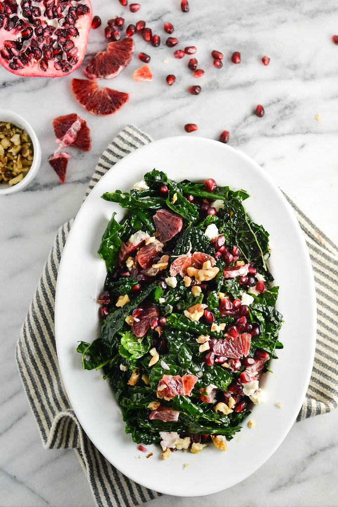 Massaged Kale Salad with Blood Orange and Pomegranate | Things I Made Today