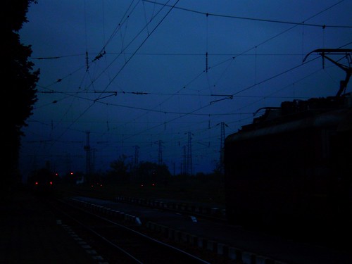 morning winter sky station night train early