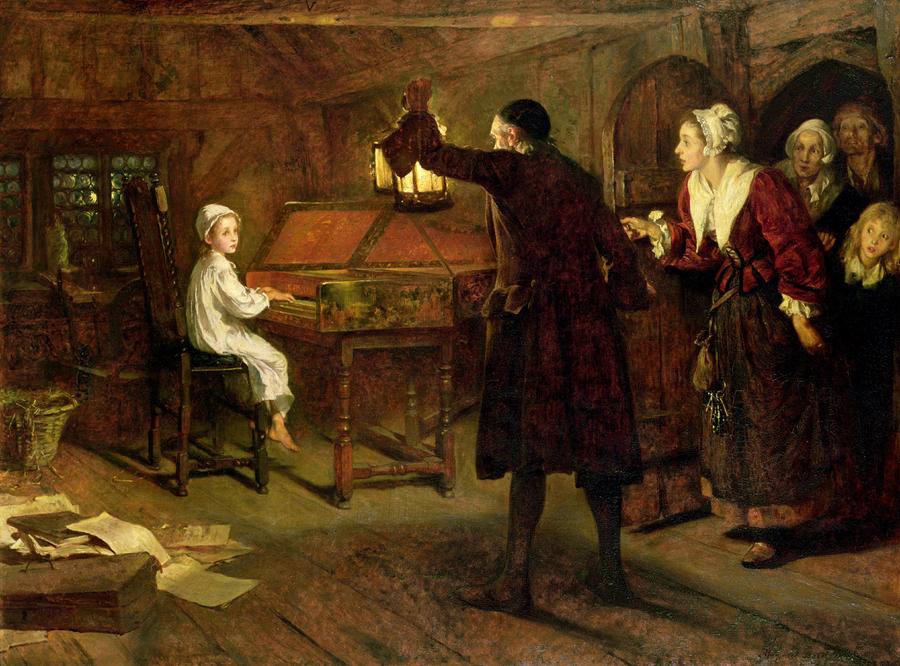 The Child Handel, Discovered by His Parents, by Margaret Isabel Dicksee, 1893