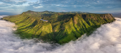 africa panorama terrain sun mountain nature weather clouds sunrise river scenery hill aerial malawi zomba mw drone exposureblending p3a southernregion mulunguzidam mulunguzistream