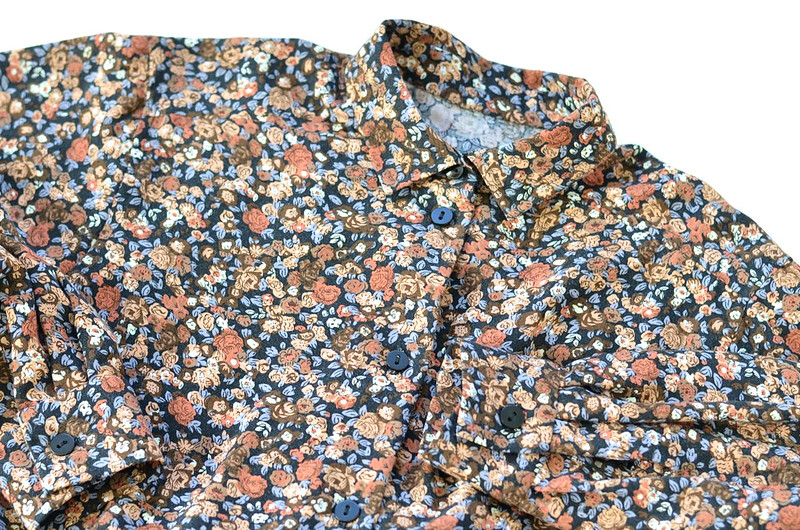 Black, Brown and Blue Floral Blouse
