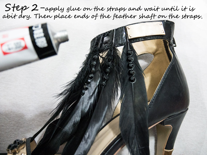DIY Feather shoes