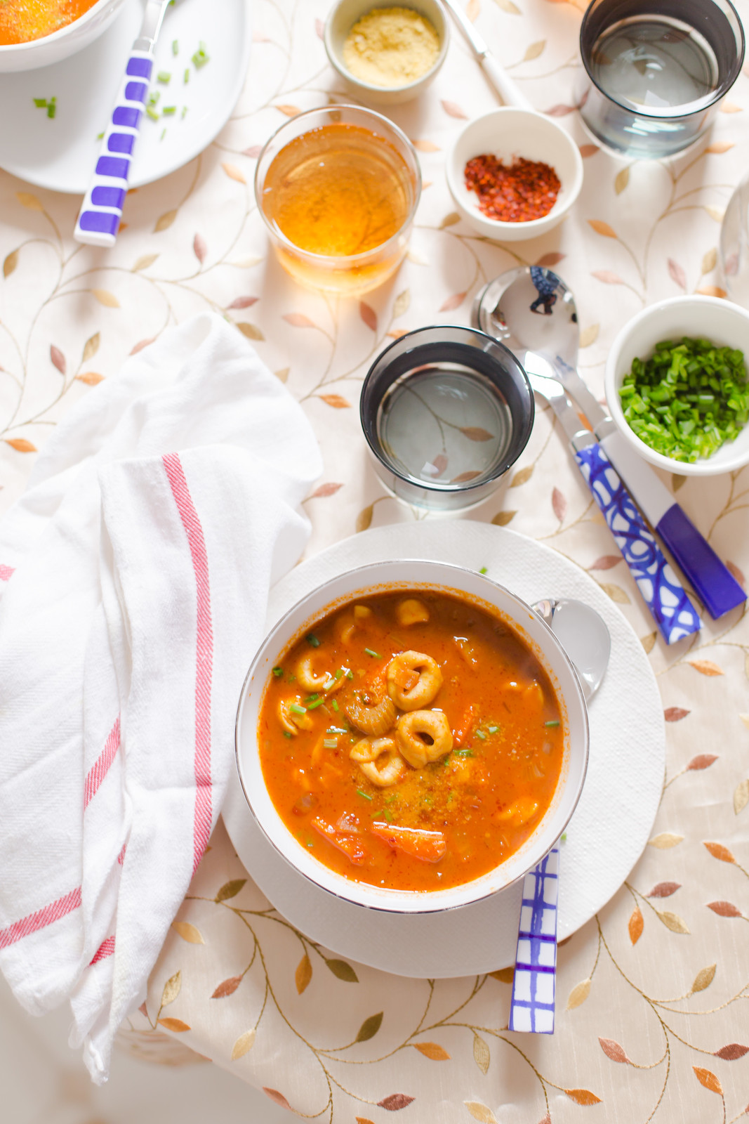 Tomato and Mushroom Tortellini Soup