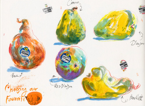Sketchbook #94: Tasting pears to pick a favorite