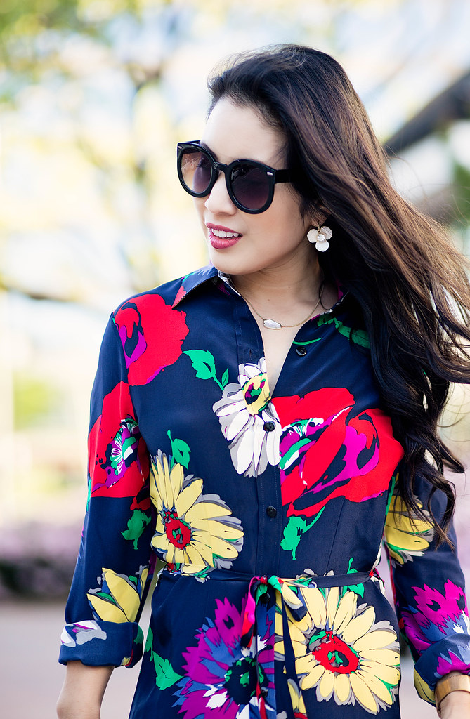 cute & little blog | petite fashion | tucker nyc floral shirt dress #ladieslovetucker