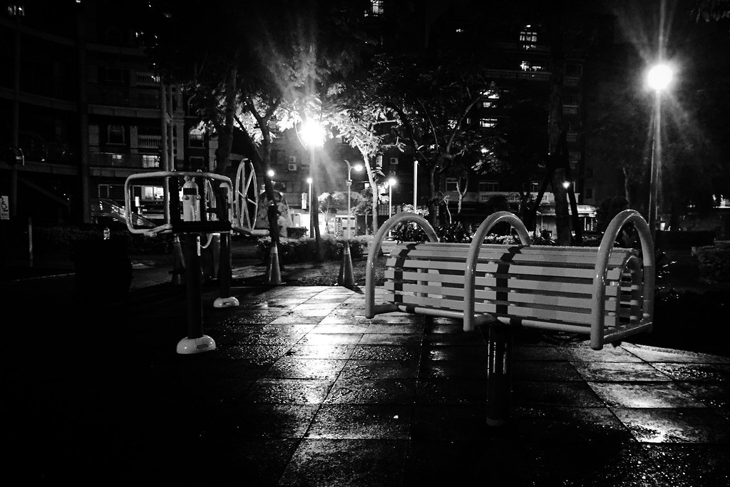 Playground at night