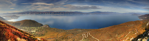 autumn panorama lake macedonia ohrid fyrom galicica македонија охрид galičica галичица