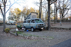 Our campsite in Hot Springs, AR. 21F that night.