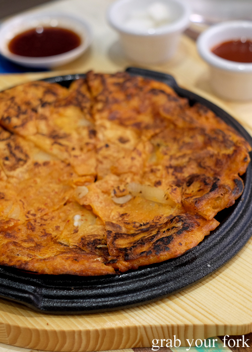 Kimchi pancake at Gami Chicken and Beer at Central Park Sydney