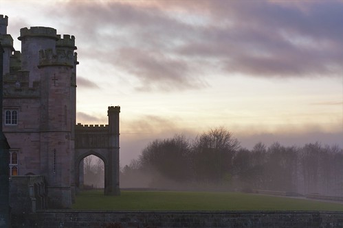 castle fog sunset magic