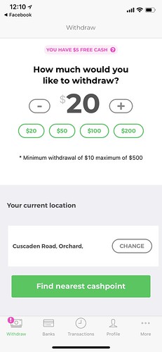 socash app withdraw money screenshot