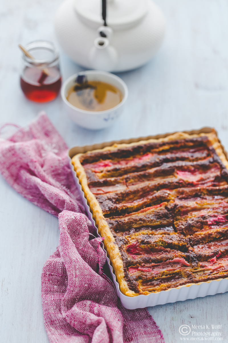 Rhubarb Galette with Pistachio Frangipane - Eat Love Eat