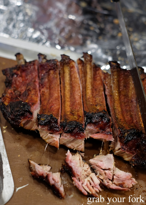 Barbecue pork ribs at Black Bear BBQ in Blacktown Sydney