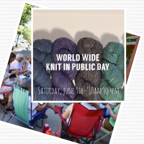 World Wide Knit in Public Day 2018 at Sue2Knits - Saturday, June 9th from 10am until 4pm