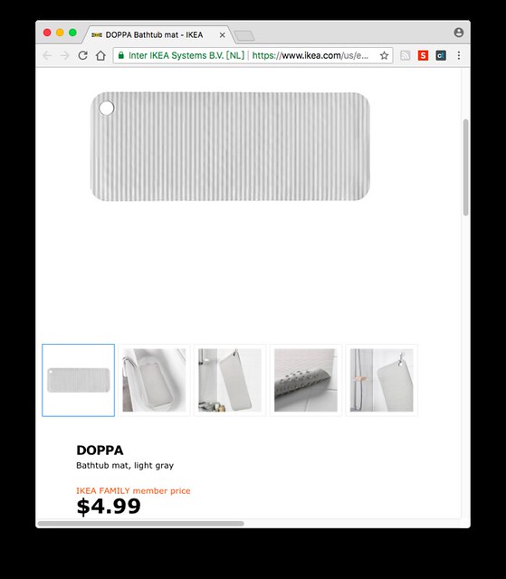 DOPPA浴室防滑墊, 灰色