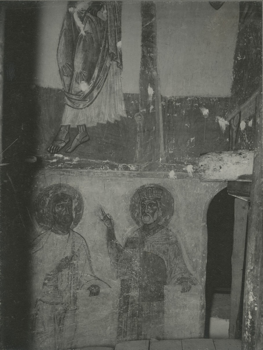 Фрагменты росписи подкупольного пространства   Спасо-Преображенского собора Мирожского монастыря