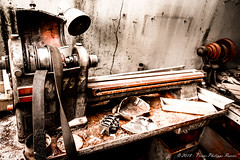 Old machine in the abandoned clock factory in Yerevan