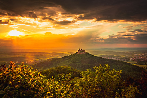 castle hohenzollern sunset goldenhour hill golden germany sky