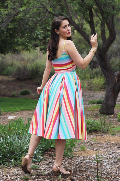 The Pretty Dress Company Priscilla Candy Stripe Midi Dress Southern California Belle