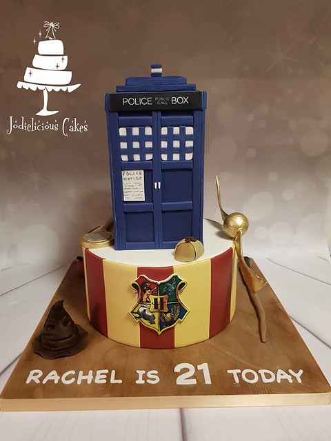 Harry Potter and Sherlock Birthday Cake by Jodielicious Cakes
