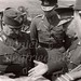 Basarabia, ROMÂNIA (iunie-iulie 1941). Mareșalul Ion Antonescu șeful/conducătorul Statului Român analizează pe hartă cu ofițerii săi desfășurarea luptelor unei divizii pe Prut, în campania Armatei Române de eliberare a Basarabiei și nordului Bucovinei.