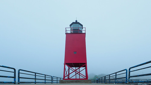 fisheye charlevoix lighthouse michigan lakemichigan red fog puremichigan olympus oly em1mkiiomdem1markii omdem1mkii 8mmf18 8mmf18fisheye getolympus symmetry symetrical