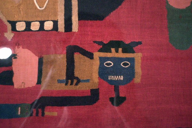 Nasca / Nazca textile converted to poncho, 100-200 CE