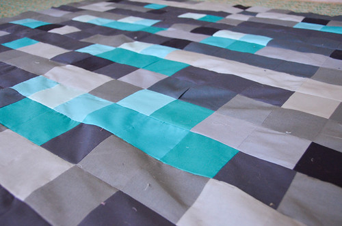 Close-up of completed Diamond Ore Quilt Top