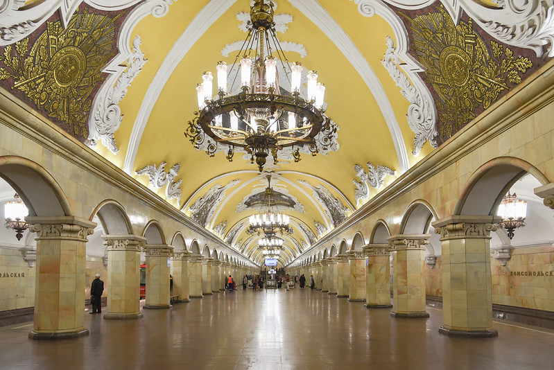 komsomolskaya metro station in moscow