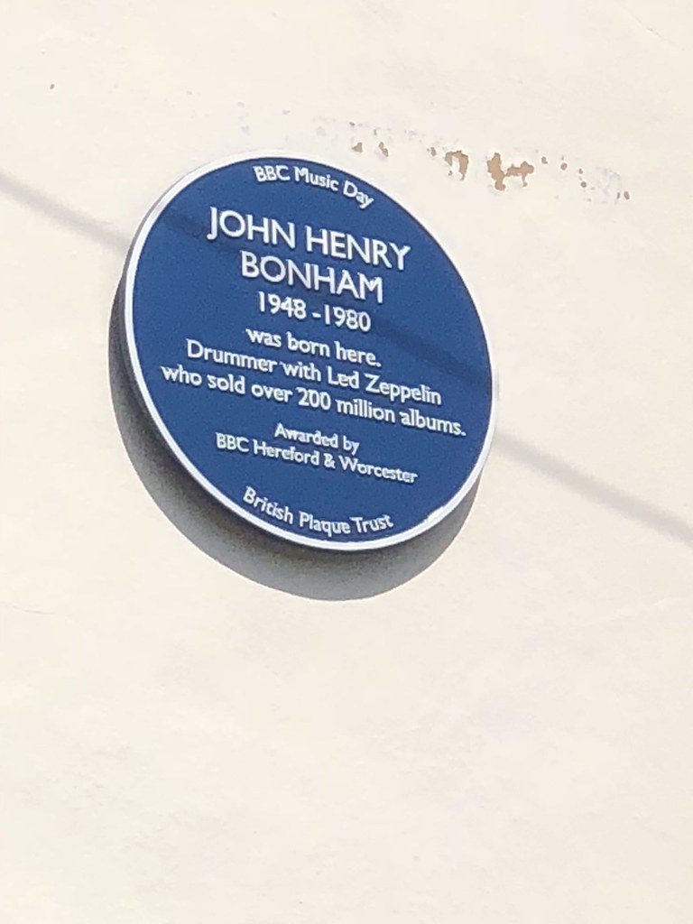 The John Bonham Blue Plaque on Birchfield Road in Headless Cross, Redditch, Worcestershire